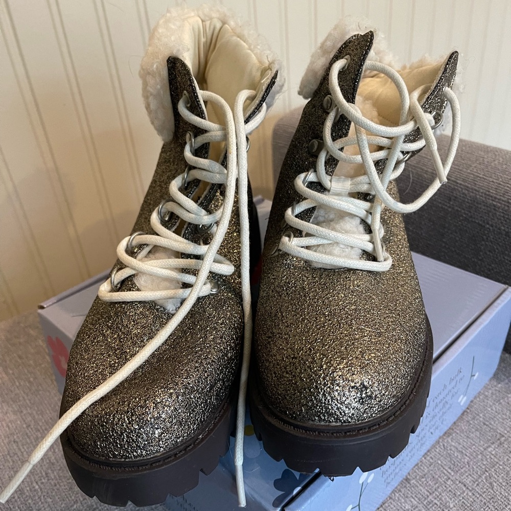 Short sparkly boot. Never worn. US size 9